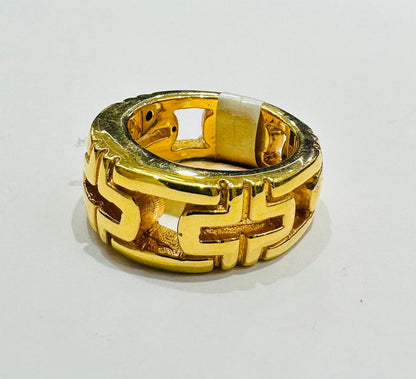 14K GOLD GREEK VERSACE RING- WEIGHT: 4.9gm