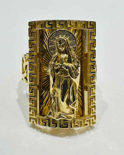 14K GOLD VIRGIN MARY CHINO LINK RING- WEIGHT: 11.1gm