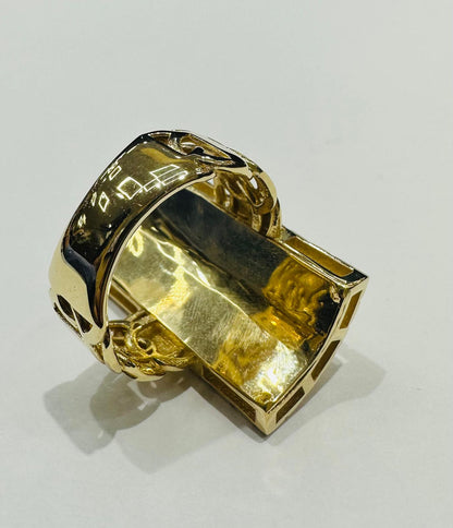 14K GOLD VIRGIN MARY CHINO LINK RING- WEIGHT: 11.1gm