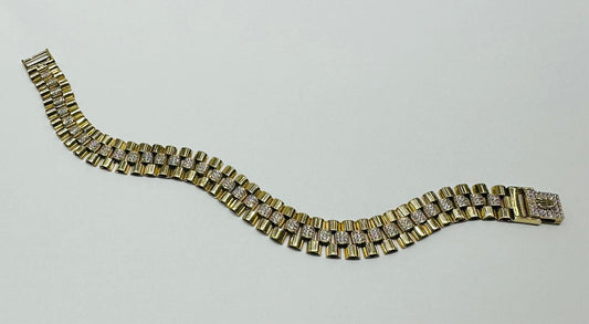 14K GOLD ROLEX LINK CHAIN BRACELET - WEIGHT: 24.2gm