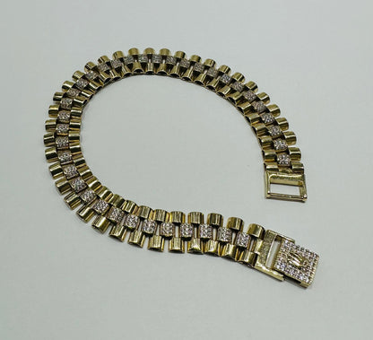 14K GOLD ROLEX LINK CHAIN BRACELET - WEIGHT: 24.2gm