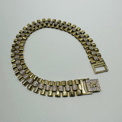 14K GOLD ROLEX LINK CHAIN BRACELET - WEIGHT: 24.2gm