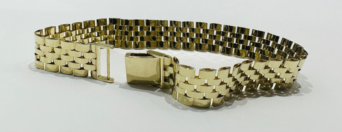 14K GOLD ROLEX LINK CHAIN BRACELET - WEIGHT: 17.0gm