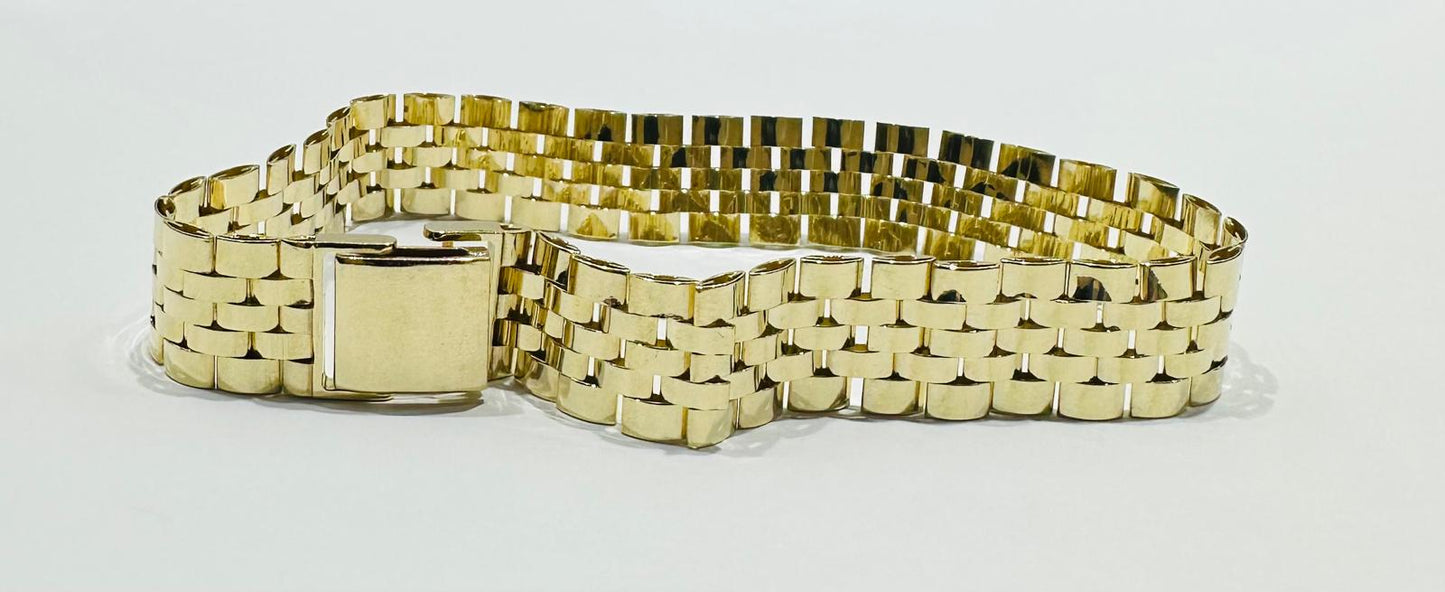 14K GOLD ROLEX LINK CHAIN BRACELET - WEIGHT: 17.0gm