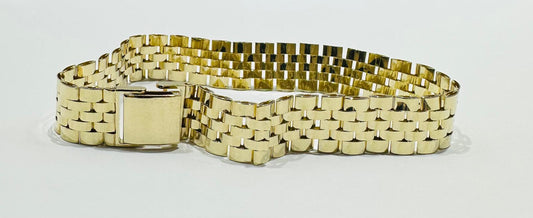 14K GOLD ROLEX LINK CHAIN BRACELET - WEIGHT: 17.0gm