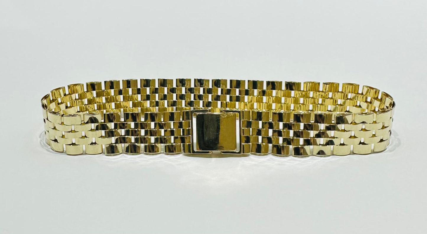14K GOLD ROLEX LINK CHAIN BRACELET - WEIGHT: 17.0gm