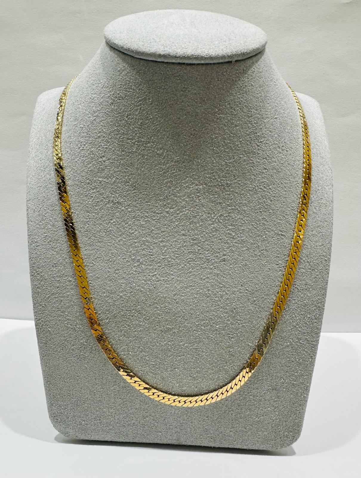 14K GOLD SERPENTINE LINK CHAIN NECKLACE- 11.9gm     19"