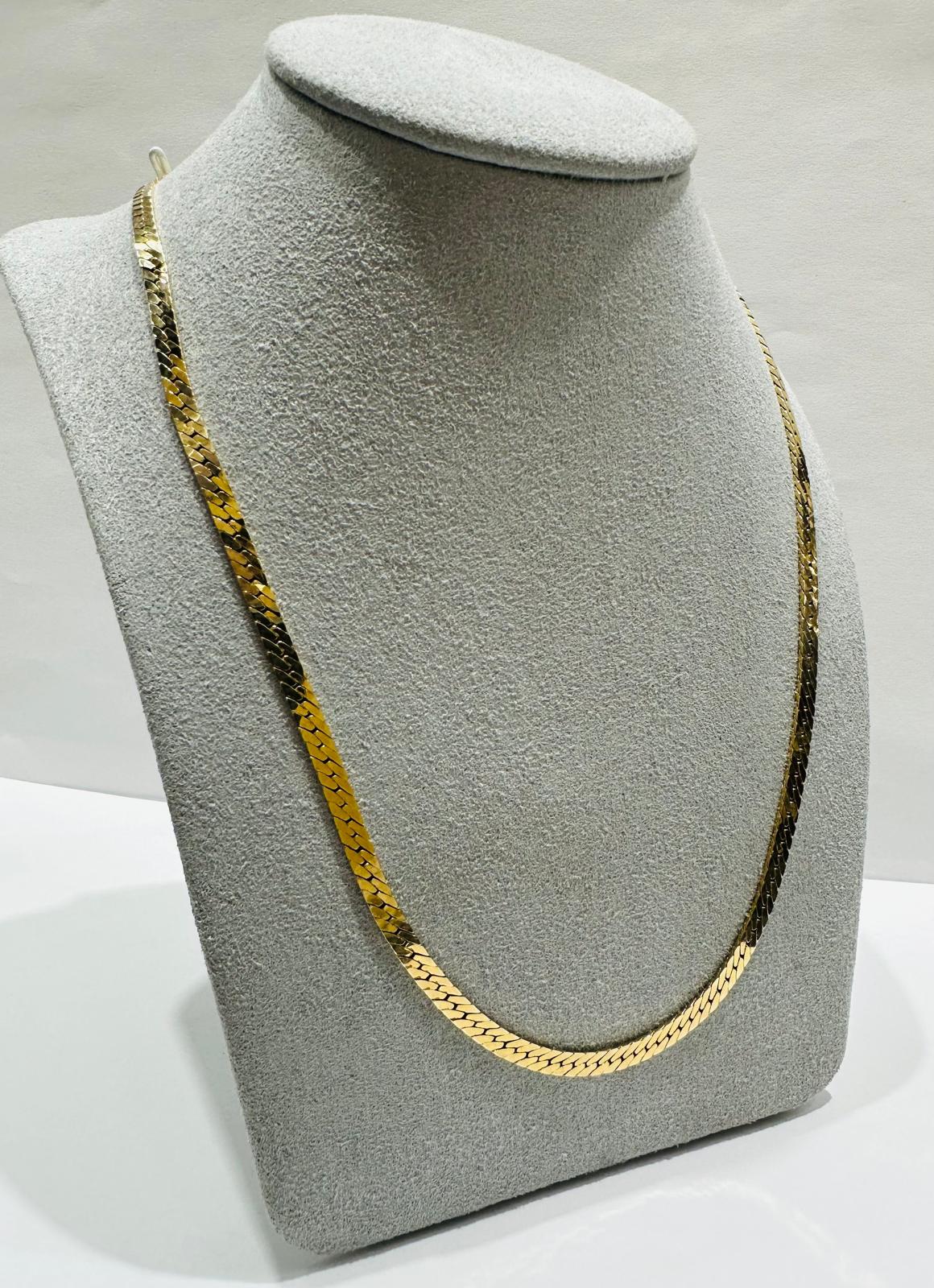 14K GOLD SERPENTINE LINK CHAIN NECKLACE- 11.9gm     19"