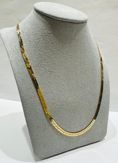 14K GOLD SERPENTINE LINK CHAIN NECKLACE- 11.9gm     19"