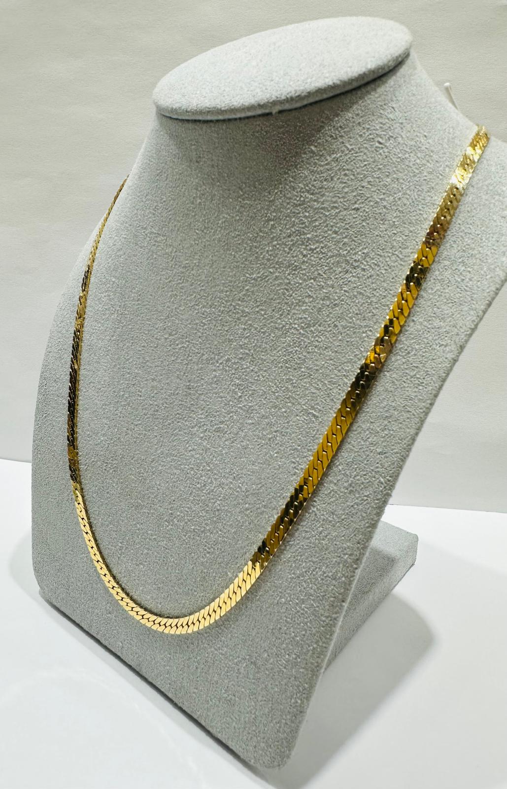 14K GOLD SERPENTINE LINK CHAIN NECKLACE- 11.9gm     19"