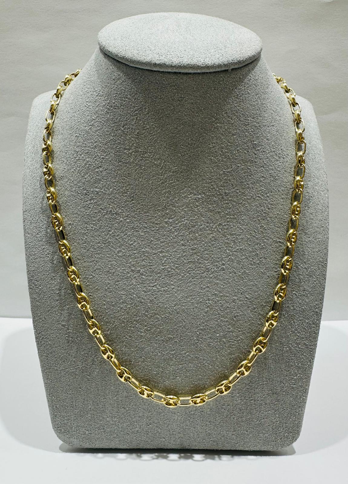 10K GOLD MARINER PUFF LINK CHAIN NECKLACE- 11.5gm     20"