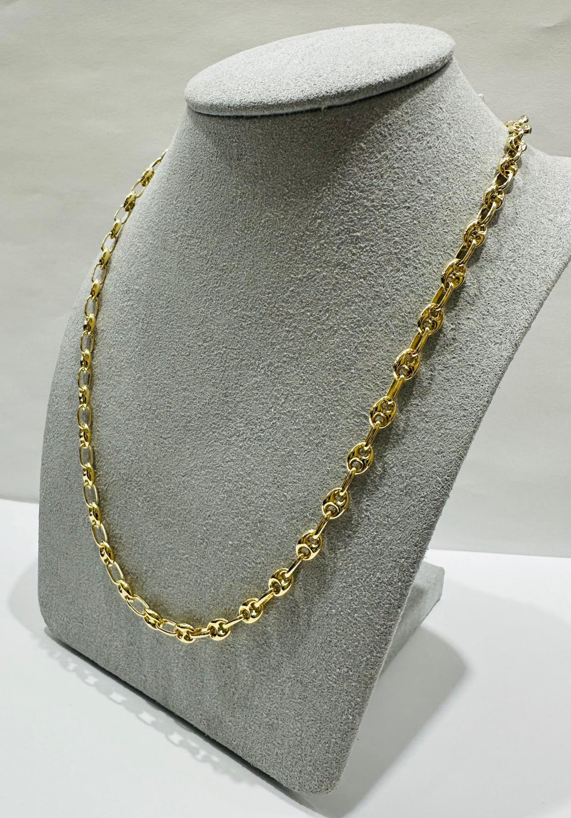 10K GOLD MARINER PUFF LINK CHAIN NECKLACE- 11.5gm     20"