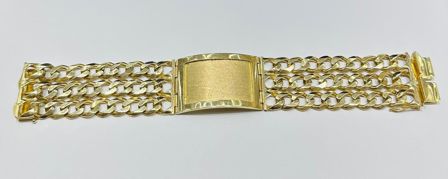 10K GOLD CUBAN LINK ID BRACELET- 105.3gm    9"