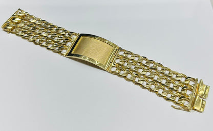 10K GOLD CUBAN LINK ID BRACELET- 105.3gm    9"