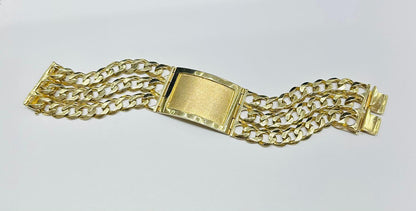 10K GOLD CUBAN LINK ID BRACELET- 105.3gm    9"