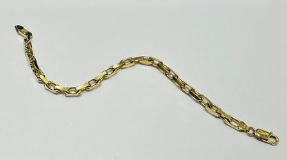 10K GOLD ANCHOR CABLE LINK CHAIN BRACELET- 17.9gm    8"