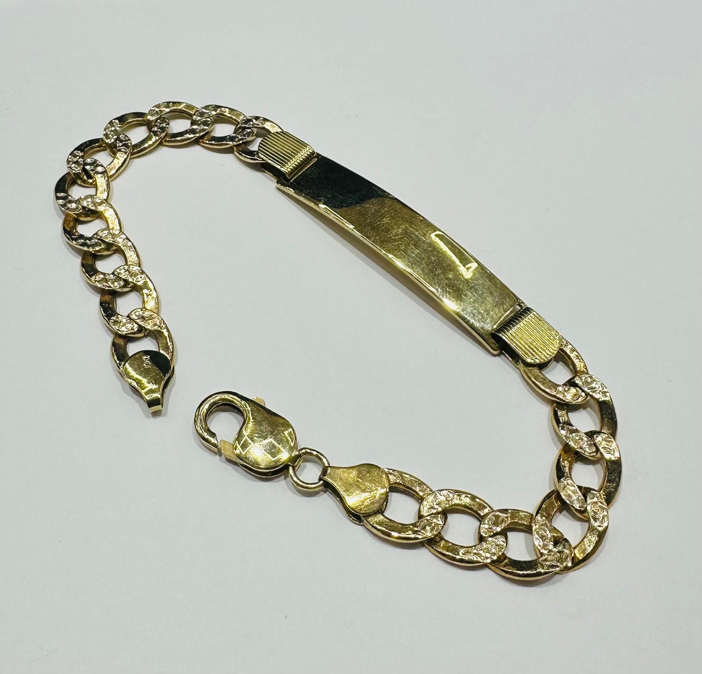 10K GOLD CUBAN LINK CHAIN ID BRACELET- 15.0gm    8.5"