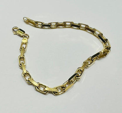 10K GOLD ANCHOR CABLE LINK CHAIN BRACELET- 17.9gm    8"