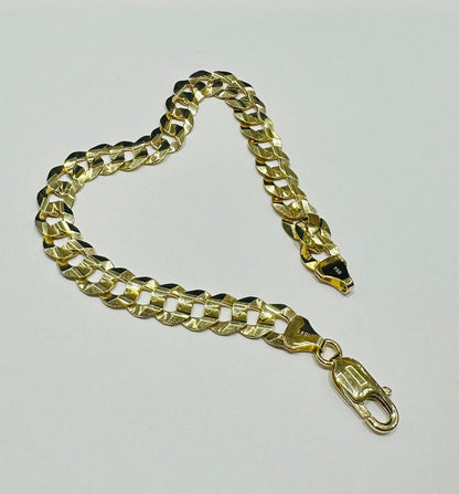 10K GOLD CUBAN LINK CHAIN BRACELET- 13.3gm    8"