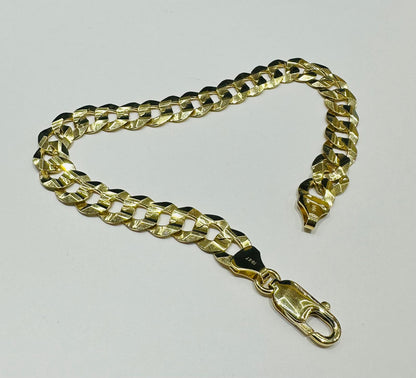 10K GOLD CUBAN LINK CHAIN BRACELET- 13.3gm    8"