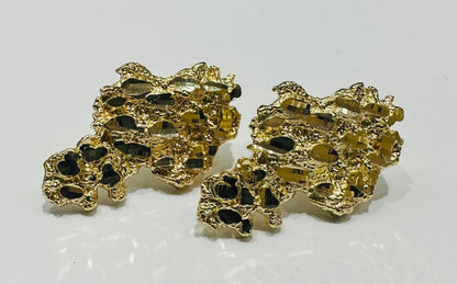 10K GOLD NUGGET EARRING- 3.8gm
