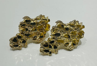 10K GOLD NUGGET EARRING- 3.8gm
