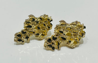10K GOLD NUGGET EARRING- 3.7gm