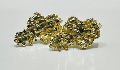 10K GOLD NUGGET EARRINGS-  WEIGHT: 2.2gm