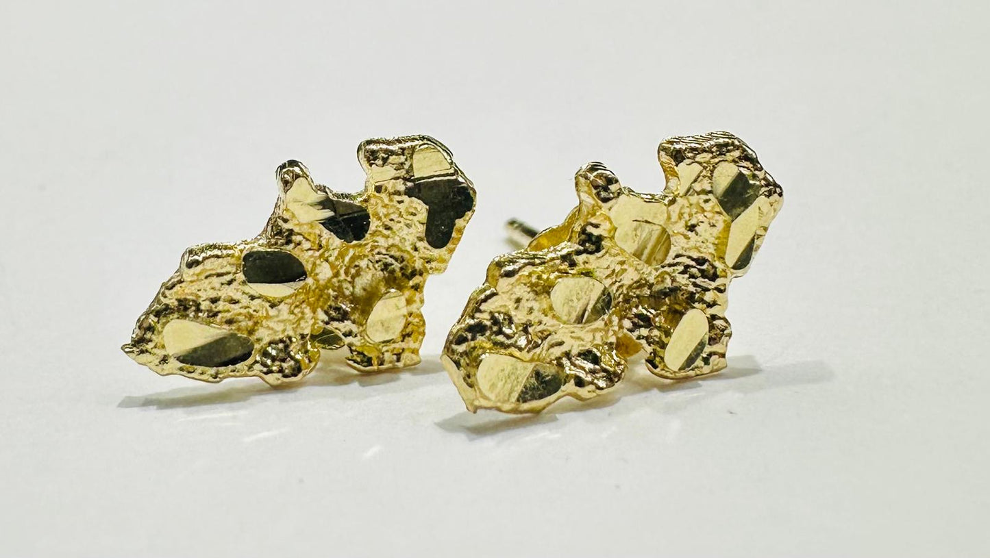 10K GOLD NUGGET EARRING- 1.0gm