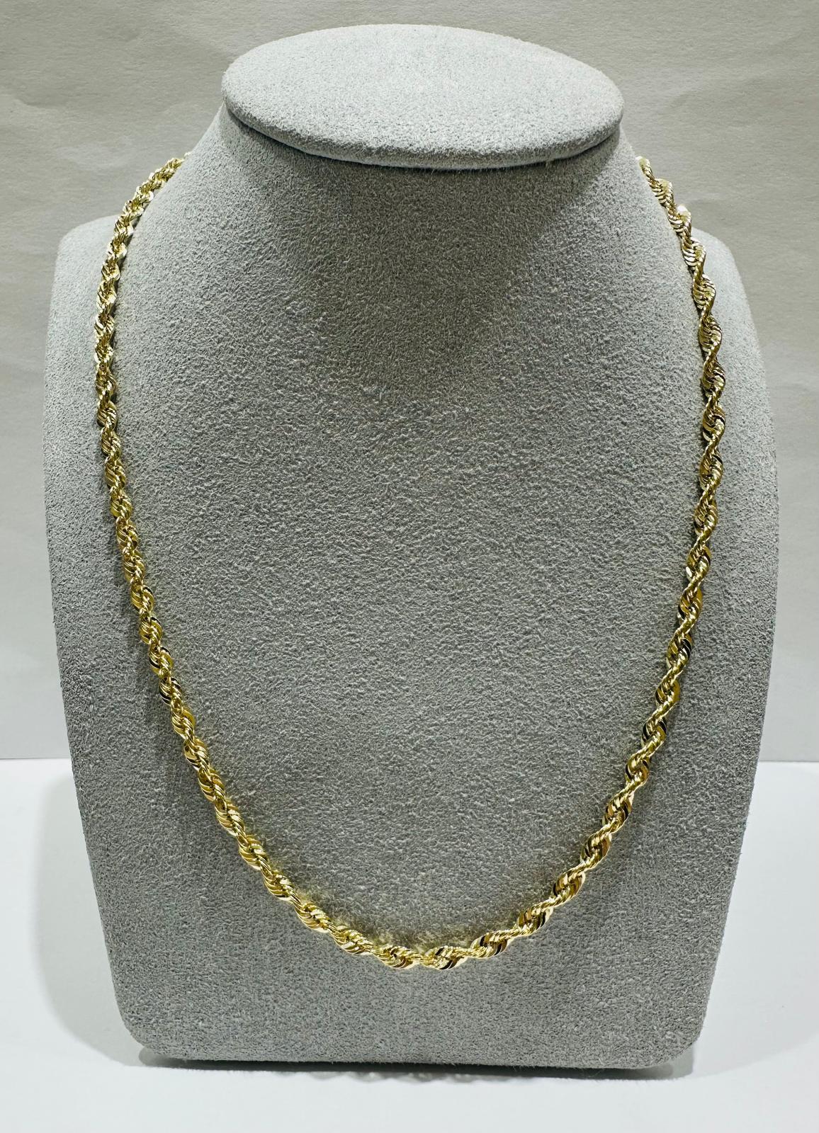 10K GOLD ROPE CHAIN- 3.8gm    16"     2.98mm