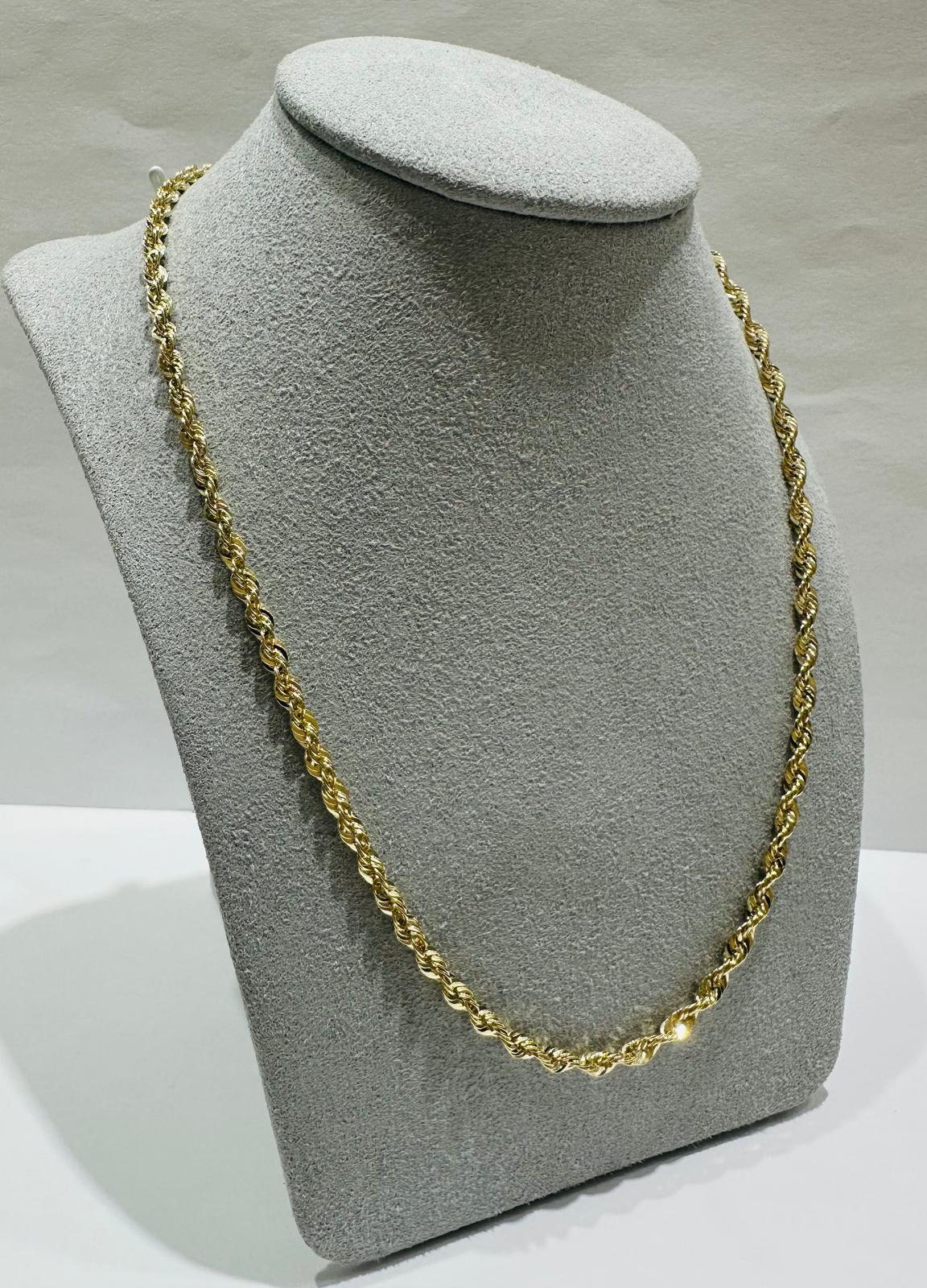 10K GOLD ROPE CHAIN- 3.8gm    16"     2.98mm