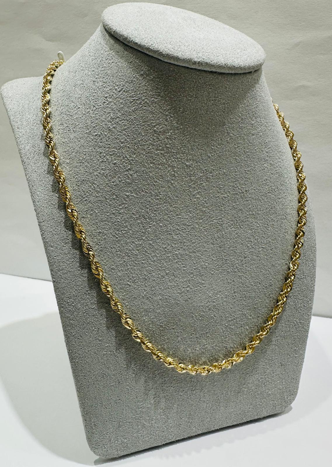 10K GOLD ROPE CHAIN- 5.9gm    24"    2.95mm