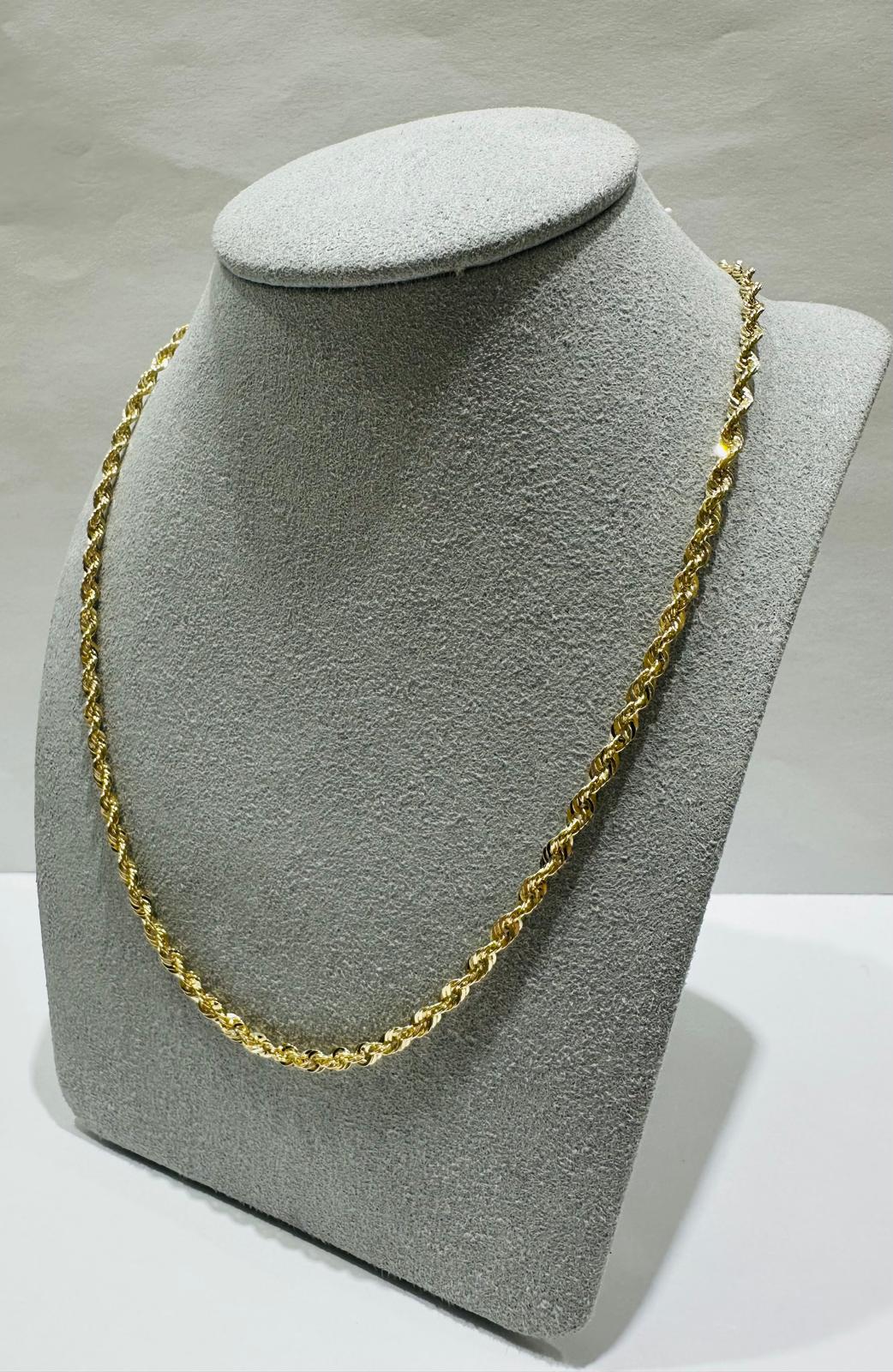 10K GOLD ROPE CHAIN- 3.3gm    18"     2.69mm