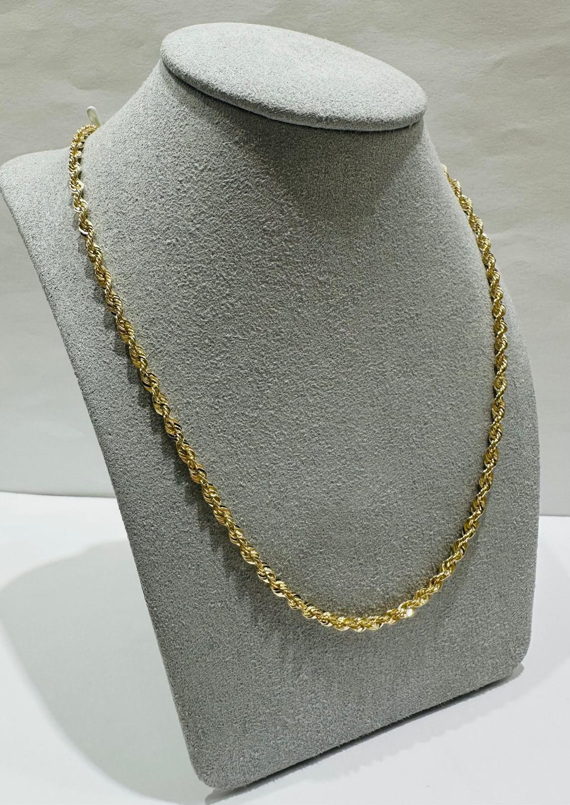 10K GOLD ROPE CHAIN- 3.3gm    18"     2.69mm