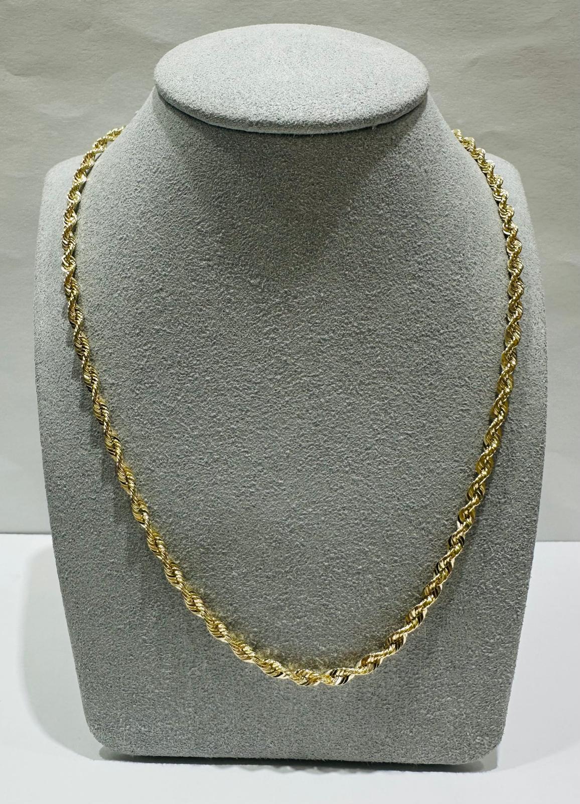10K GOLD ROPE CHAIN- 5.5gm    22"    2.99mm