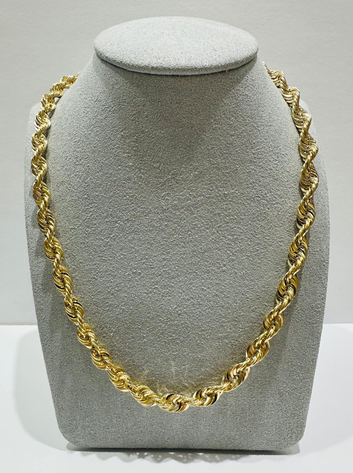 10K GOLD ROPE CHAIN-  27.2gm    20"    7.90mm