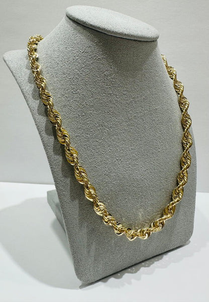 10K GOLD ROPE CHAIN-  27.2gm    20"    7.90mm
