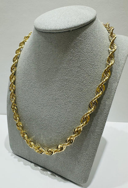 10K GOLD ROPE CHAIN-  27.2gm    20"    7.90mm
