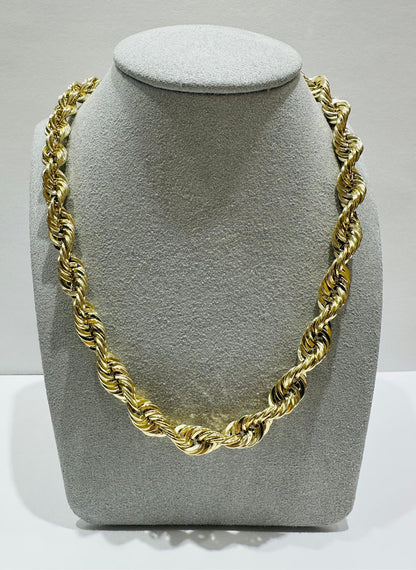 10K GOLD ROPE CHAIN-  28.3gm    22"    8mm