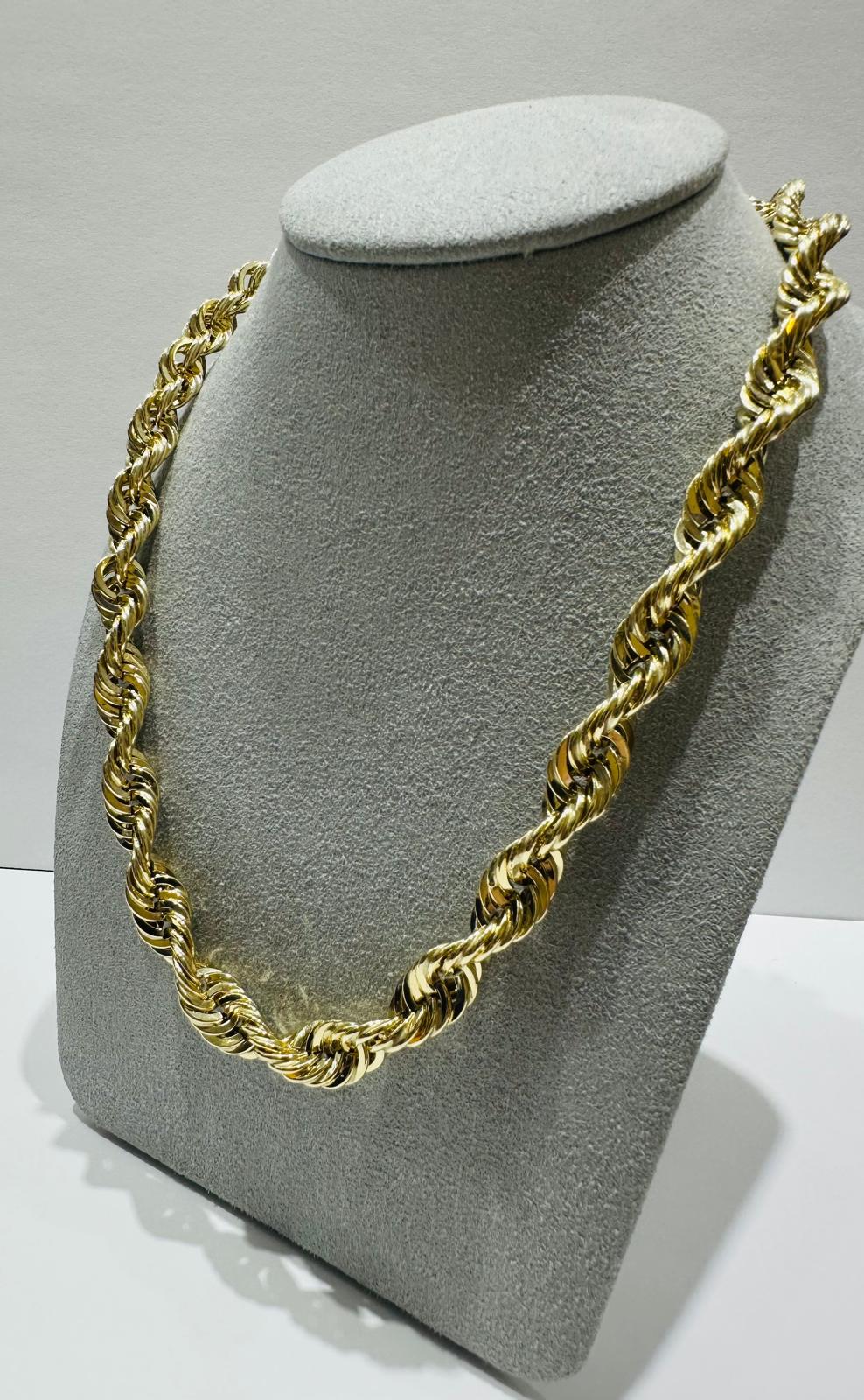 10K GOLD ROPE CHAIN-  28.3gm    22"    8mm