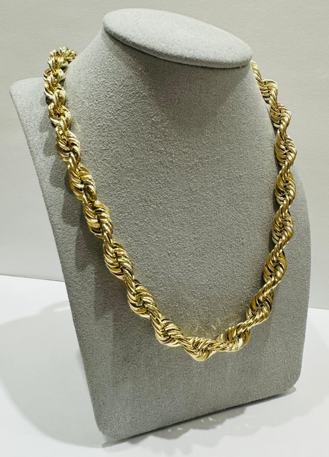 10K GOLD ROPE CHAIN-  28.3gm    22"    8mm