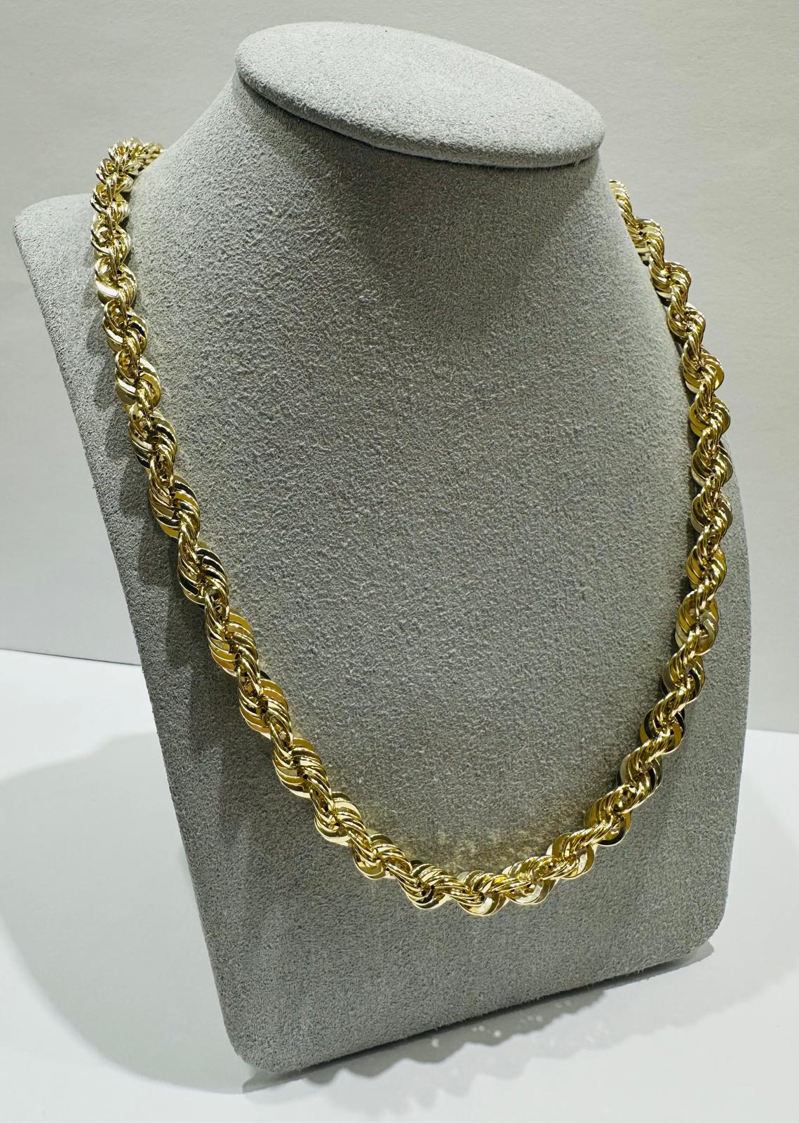 10K GOLD ROPE CHAIN-  21.1gm    26"     6.15mm