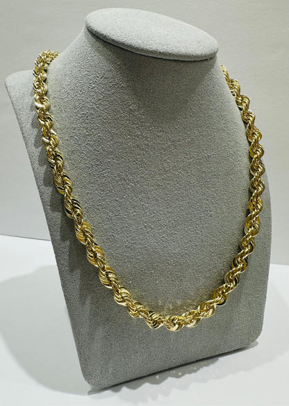 10K GOLD ROPE CHAIN-  21.1gm    26"     6.15mm