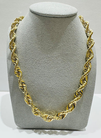10K GOLD ROPE CHAIN-  32.4gm    26"     7.96mm