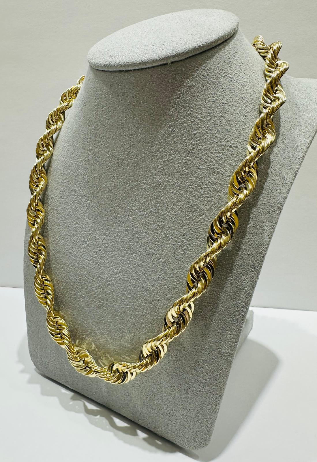 10K GOLD ROPE CHAIN-  32.4gm    26"     7.96mm