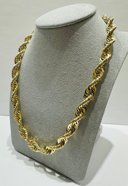 10K GOLD ROPE CHAIN-  32.4gm    26"     7.96mm