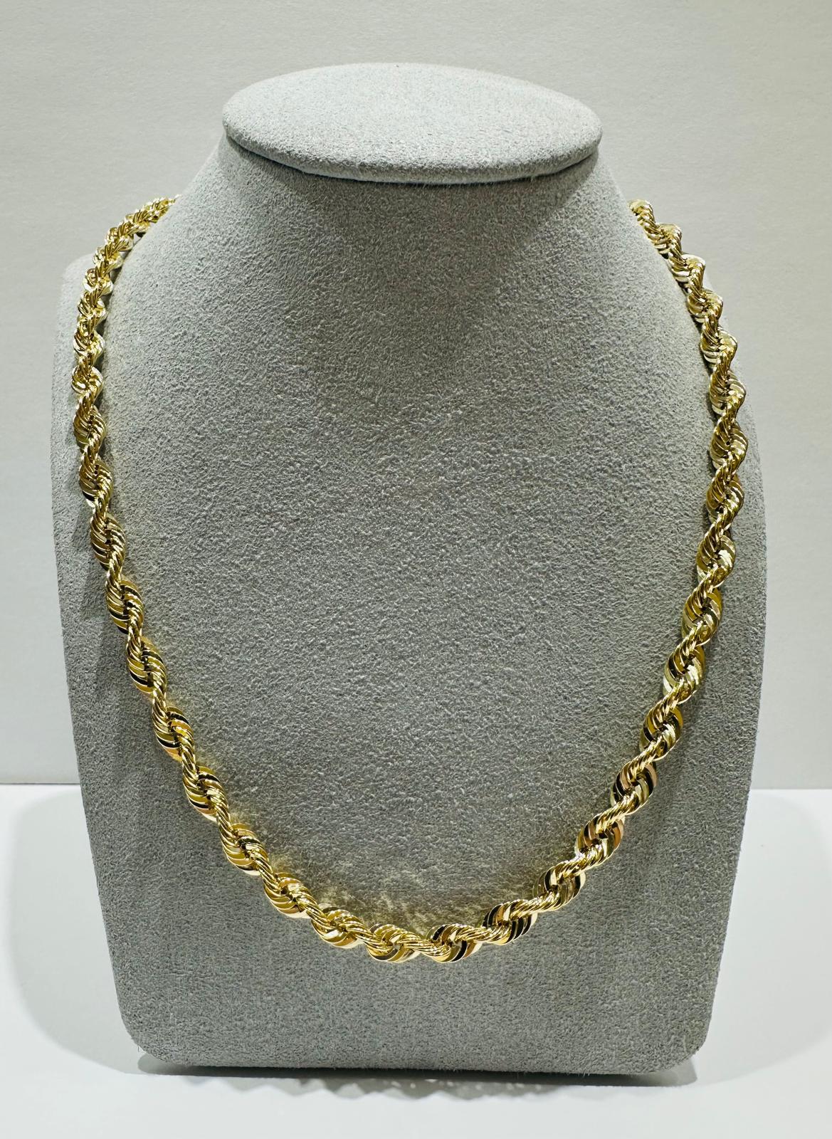 10K GOLD ROPE CHAIN-  14.2gm    24"    5.01mm