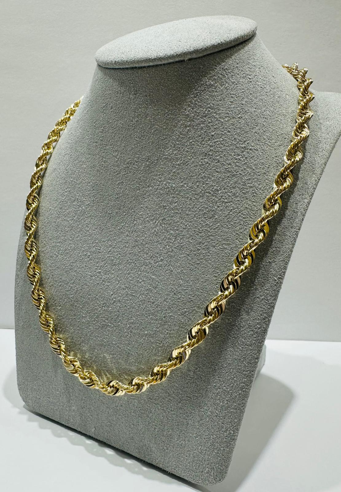 10K GOLD ROPE CHAIN-  14.2gm    24"    5.01mm