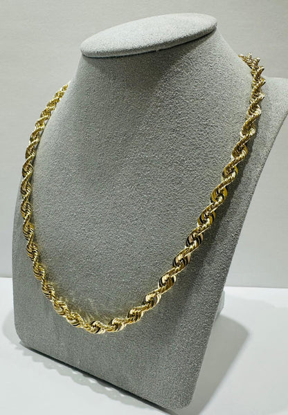 10K GOLD ROPE CHAIN-  14.2gm    24"    5.01mm