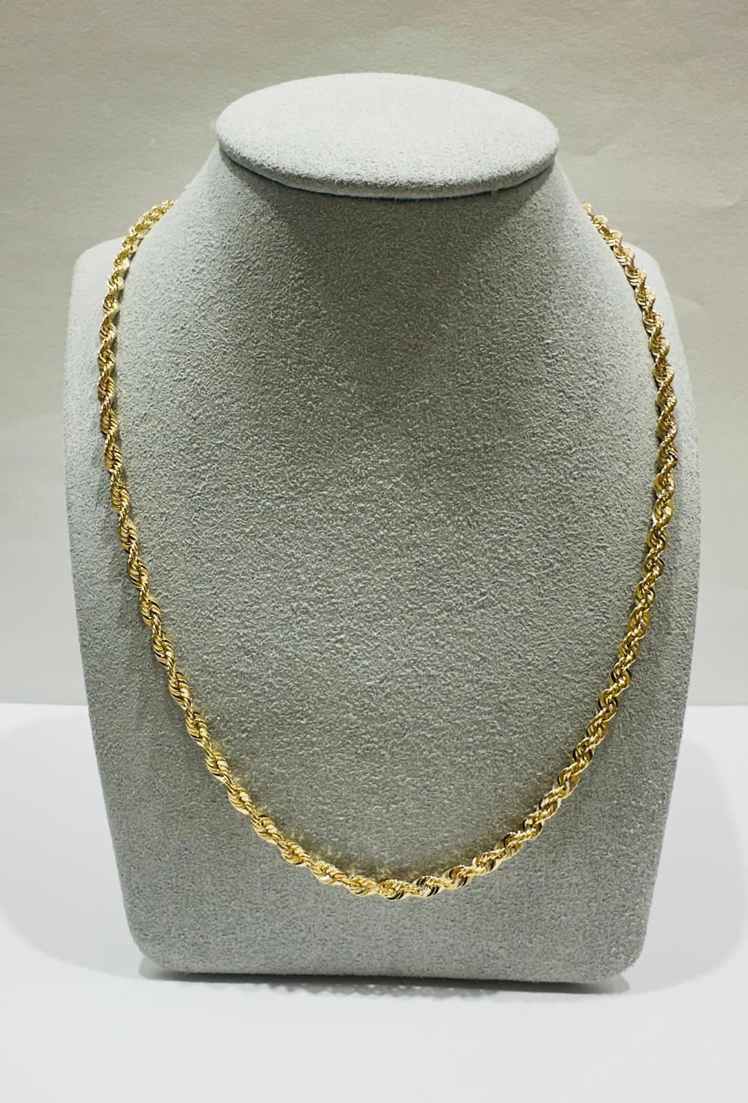 10K GOLD ROPE CHAIN-  5.9gm    24"     3.09mm